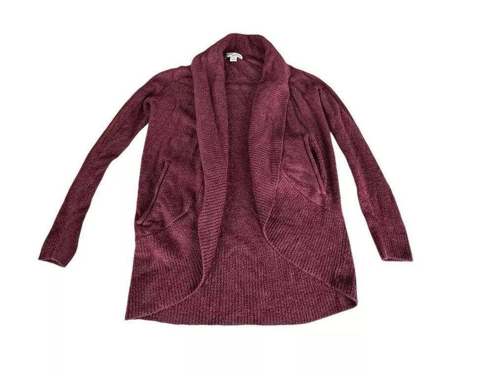 Barefoot Dreams CozyChic Lite Circle Cardigan Size Small Rosewood Sweater Soft